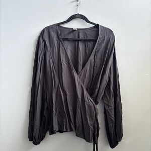 Old Navy Black Wrap Blouse